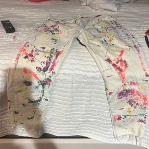 Paint splattered jeans
